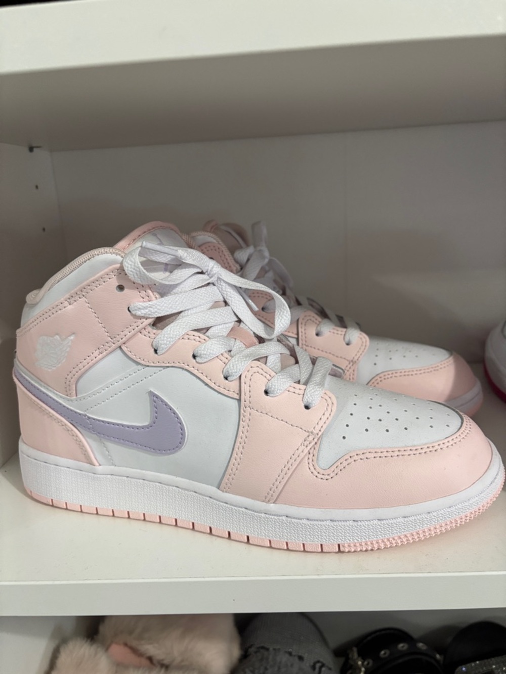 Nike Women's Pink, White and Lavender High-Top Sneakers (Brand new)